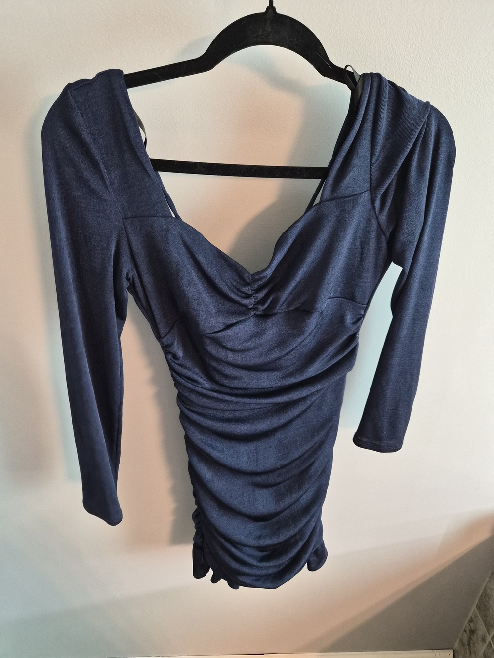 ByxBy Navy Ruched Long-Sleeve Women’s Dress
